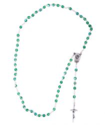 image:Image Růženec, korálek kovově světle zelený, voda z Lurd, kříž papežský