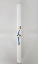 image:Image Křestní svíce s modrým motivem - kříž, srdce a konvička