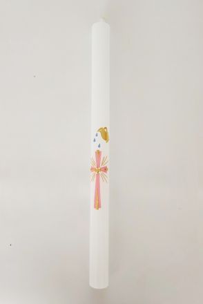 image:Image Křestní svíce s růžovým motivem - kříž, srdce a konvička