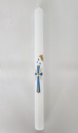 image:Image Křestní svíce s modrým motivem - kříž, srdce a konvička