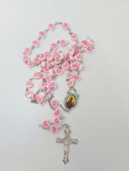 image:Image Růženec dětský, korálek srdce bílorůžové