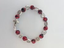 image:Image Náramek desátek sv. Benedikt -  korálek červenočerný žíhaný