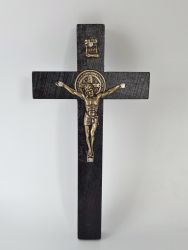image:Image Kříž na zeď - tmavý, medailka Benedikt 16 cm