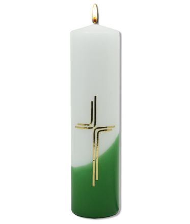 image:Image Svíce oltářní s reliéfem, zel/Z, 22 cm