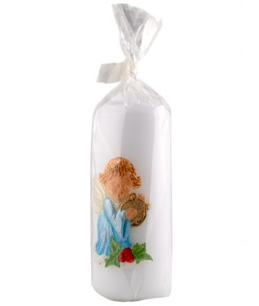 image:Image Svíce vánoční -  anděl s lyrou 8 cm, modrý