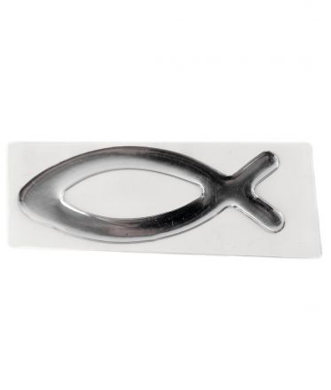 image:Image Samolepka rybička prostorová, stříbrná barva 8,5 x 3 cm