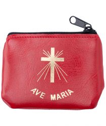 image:Image Pouzdro na růženec - červené AVE MARIA