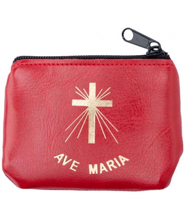 image:Image Pouzdro na růženec - červené AVE MARIA