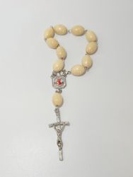 image:Image Náramek desátek, sv. Kryštof + Srdce Ježíšovo, světlý se zapínáním, větší oválný korálek