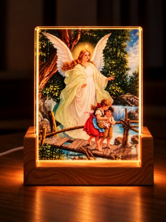 image:Image Obraz 3D, LED - Anděl Strážný s dětmi